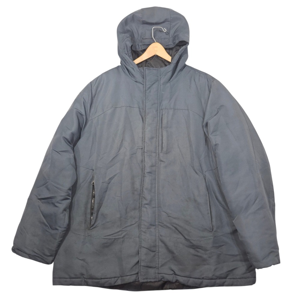 SwissTech Hooded Heavyweight Puffer Jacket Coat Charcoal Grey Sz XL